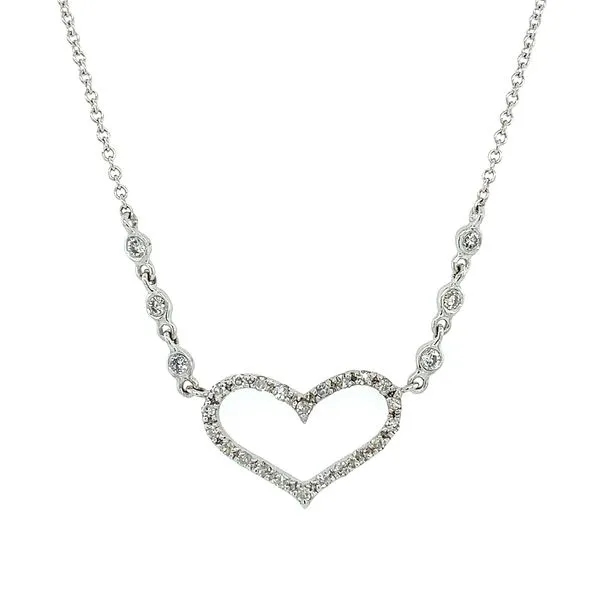 14KW Gold Diamond Heart Necklace - 16