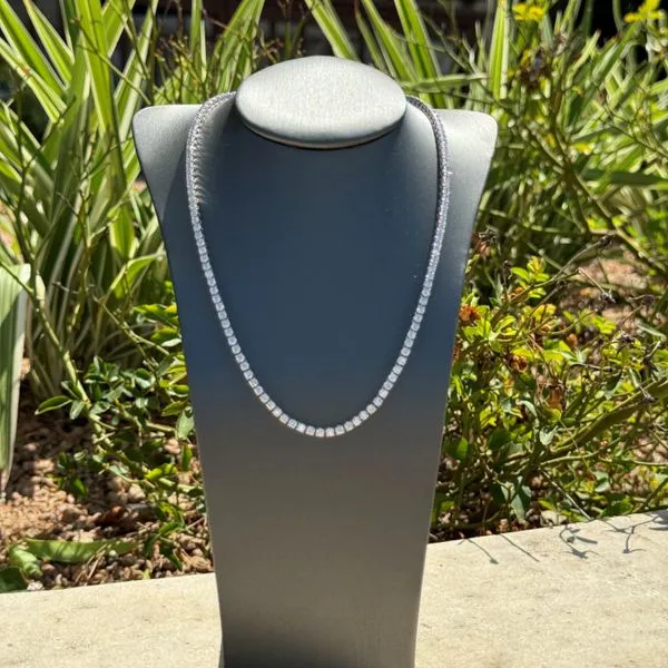 14KW Gold Natural Diamond Tennis Necklace 10.29 CTW - 16