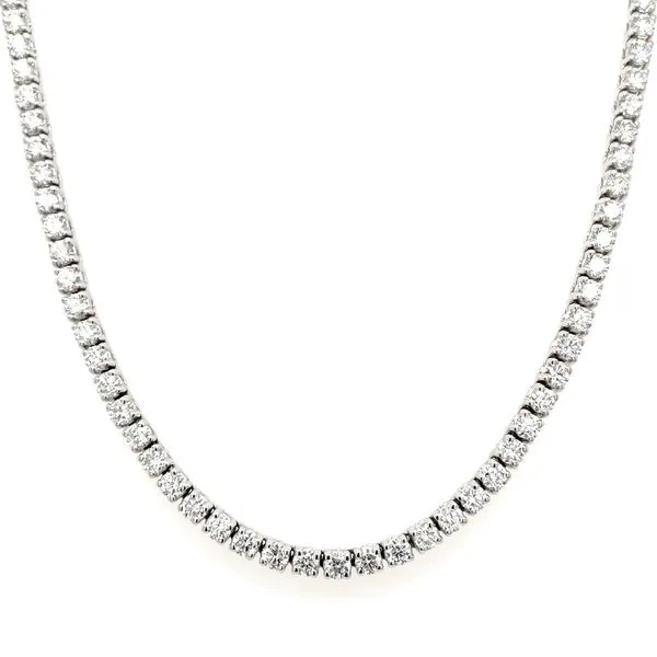 14KW Gold Natural Diamond Tennis Necklace 10.29 CTW - 16