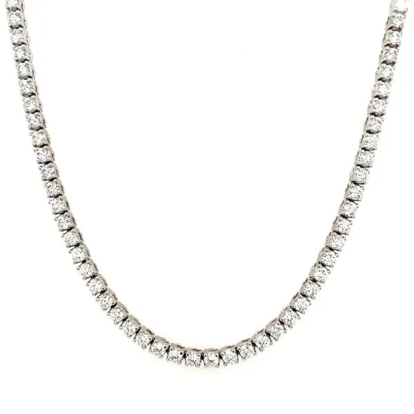 14KW Gold Natural Diamond Tennis Necklace 13.8 CTW - 16