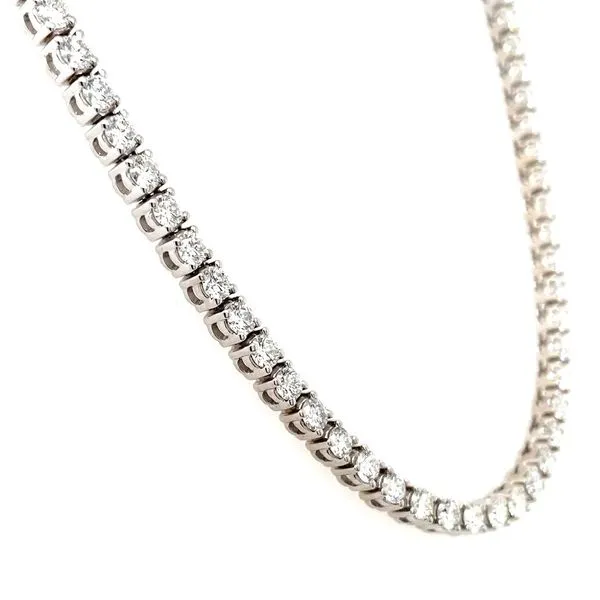 14KW Gold Natural Diamond Tennis Necklace 13.8 CTW - 16