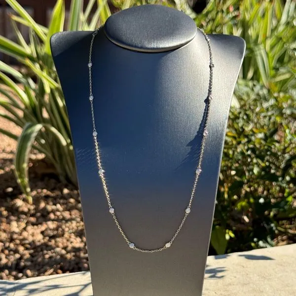 14KY Gold Diamond Station Necklace 0.50 CTW - 18