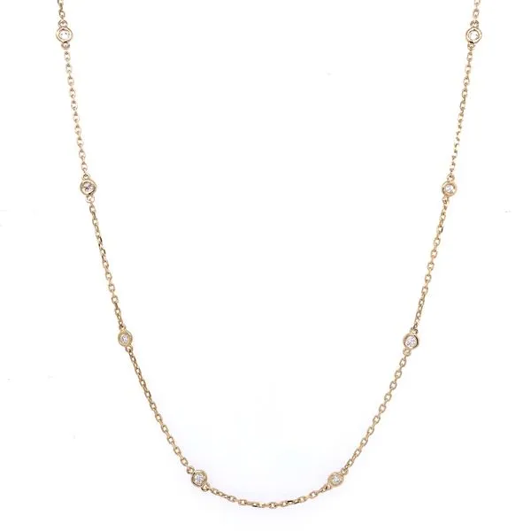 14KY Gold Diamond Station Necklace 0.50 CTW - 18