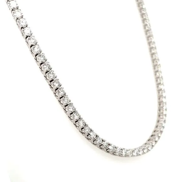 14KW Gold Natural Diamond Tennis Necklace 12.28 CTW - 17