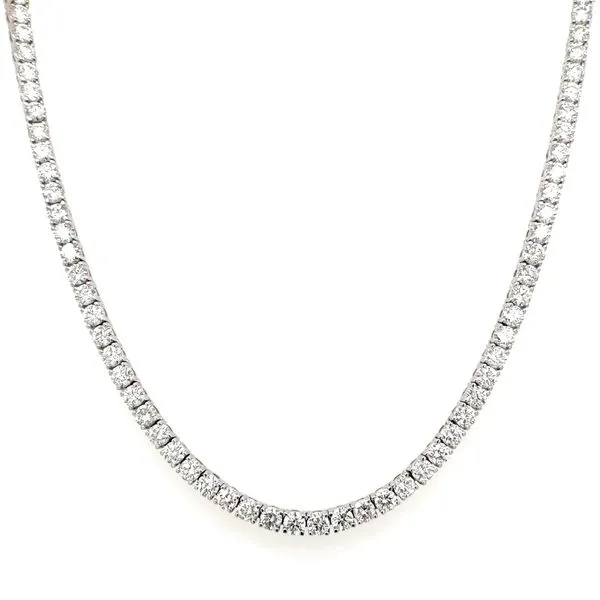 14KW Gold Natural Diamond Tennis Necklace 12.2 CTW - 17