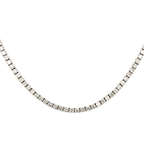 14KW Gold Natural Diamond Tennis Necklace 5.31 CTW - 17