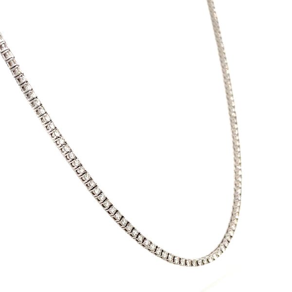 14KW Gold Natural Diamond Tennis Necklace 5.31 CTW - 17
