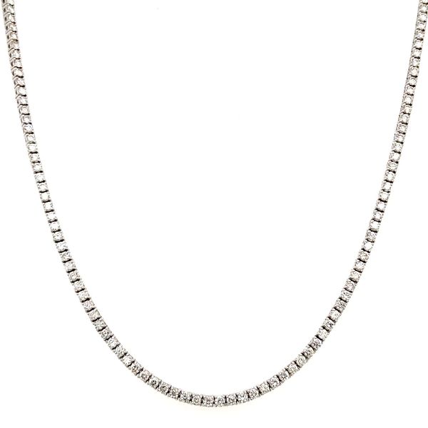 14KW Gold Natural Diamond Tennis Necklace 5.31 CTW - 17