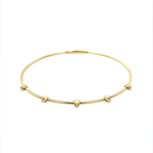 14KY Gold Flexible 5 Diamond Station Bracelet Image 4 Franzetti Jewelers Austin, TX
