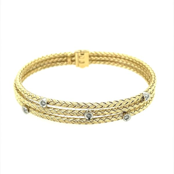 14KY Gold Diamond Bezel 3 Row Flexible Bracelet Franzetti Jewelers Austin, TX