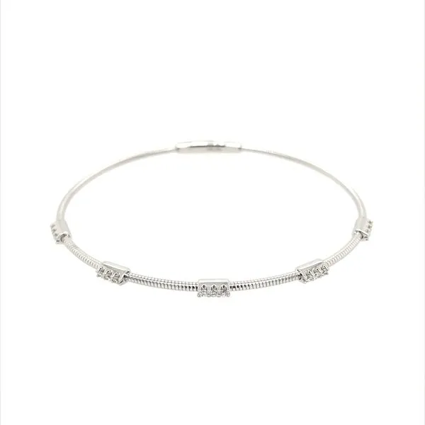 14KW Gold Flexible 15 Diamond Station Bracelet Image 3 Franzetti Jewelers Austin, TX
