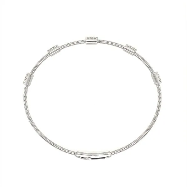 14KW Gold Flexible 15 Diamond Station Bracelet Image 4 Franzetti Jewelers Austin, TX
