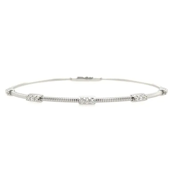 14KW Gold Flexible 15 Diamond Station Bracelet Franzetti Jewelers Austin, TX