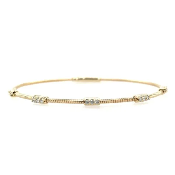 14KY Gold Flexible 15 Diamond Station Bracelet Franzetti Jewelers Austin, TX