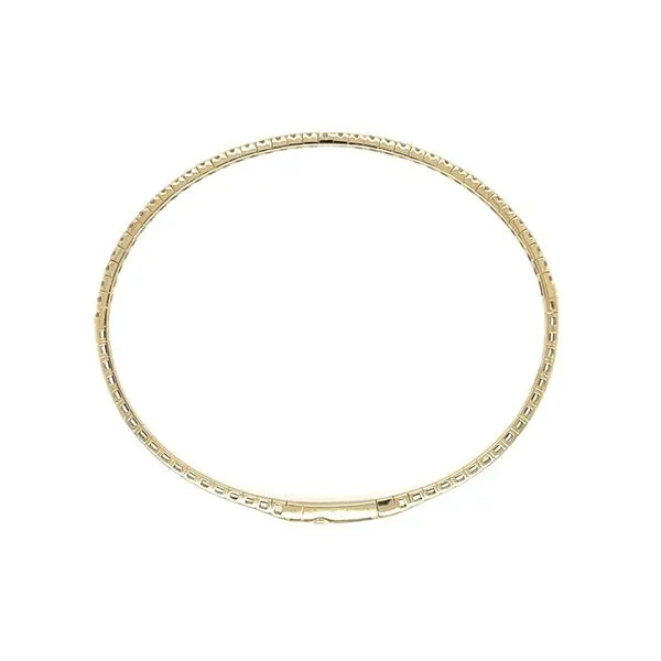 14KY Gold Flexible Halfway Diamond Bangle Bracelet Image 4 Franzetti Jewelers Austin, TX