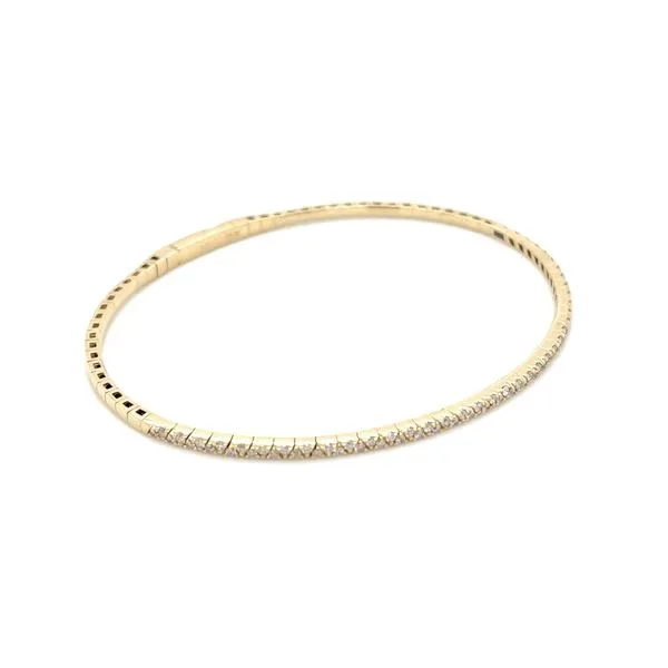 14KY Gold Flexible Halfway Diamond Bangle Bracelet Image 5 Franzetti Jewelers Austin, TX