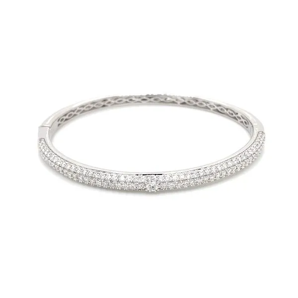 18KW Gold Diamond Pavé Bangle Bracelet Image 3 Franzetti Jewelers Austin, TX