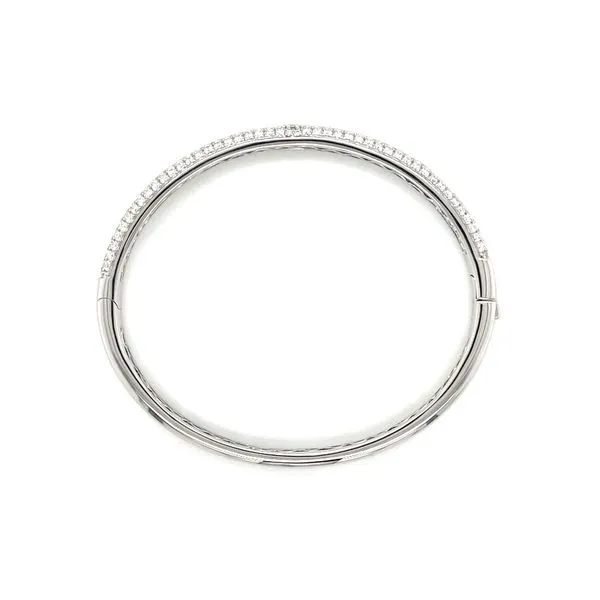 18KW Gold Diamond Pavé Bangle Bracelet Image 4 Franzetti Jewelers Austin, TX