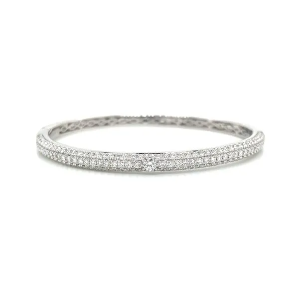 18KW Gold Diamond Pavé Bangle Bracelet Franzetti Jewelers Austin, TX