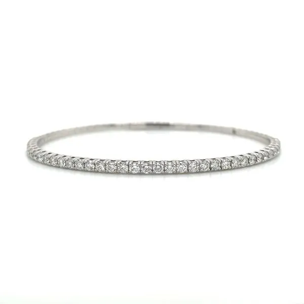 14KW Gold Flexible Halfway Diamond Bangle Bracelet Image 3 Franzetti Jewelers Austin, TX