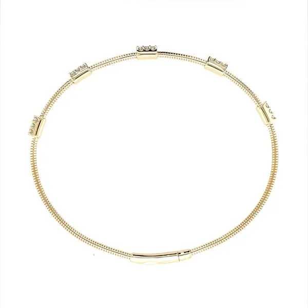 14KY Gold Flexible 15 Diamond Station Bracelet Image 3 Franzetti Jewelers Austin, TX