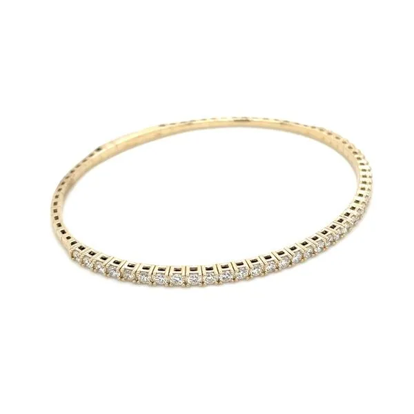 14KY Gold Flexible Halfway Diamond Bangle Bracelet Image 4 Franzetti Jewelers Austin, TX