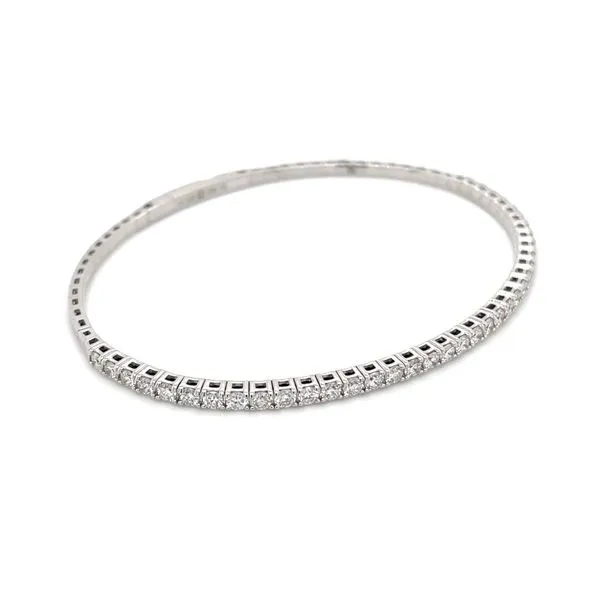 14KW Gold Flexible Halfway Diamond Bangle Bracelet Image 4 Franzetti Jewelers Austin, TX