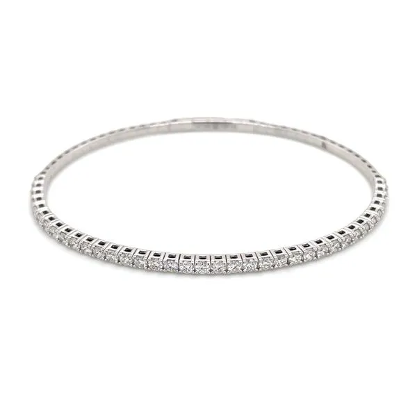 14KW Gold Flexible Halfway Diamond Bangle Bracelet Franzetti Jewelers Austin, TX