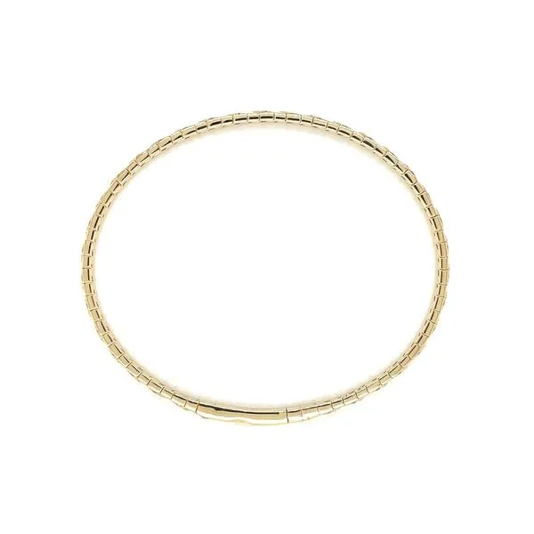 14KY Gold Flexible Bangle Bracelet with Diamonds Set in Chevron Shapes Image 4 Franzetti Jewelers Austin, TX