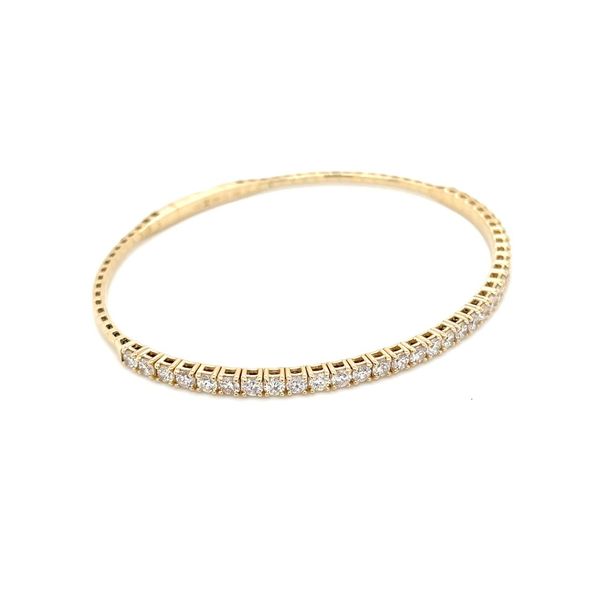 14KY Gold Flexible Halfway Diamond Bangle Bracelet Image 4 Franzetti Jewelers Austin, TX