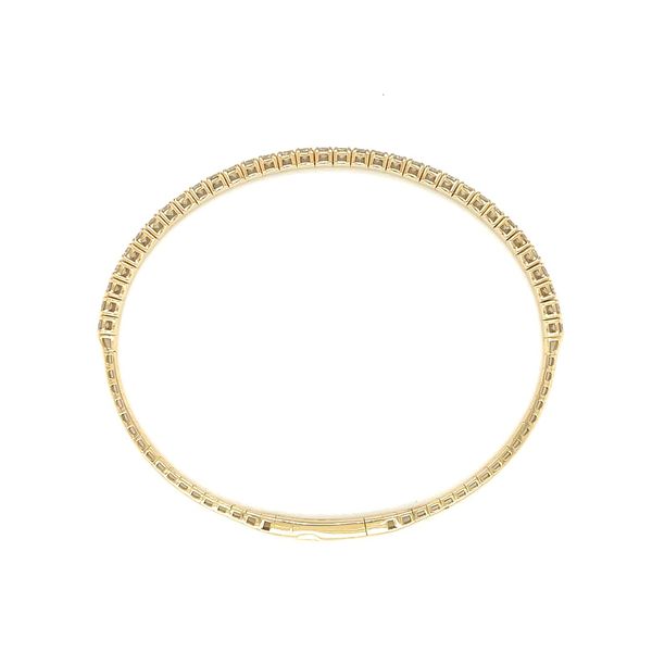 14KY Gold Flexible Halfway Diamond Bangle Bracelet Image 5 Franzetti Jewelers Austin, TX
