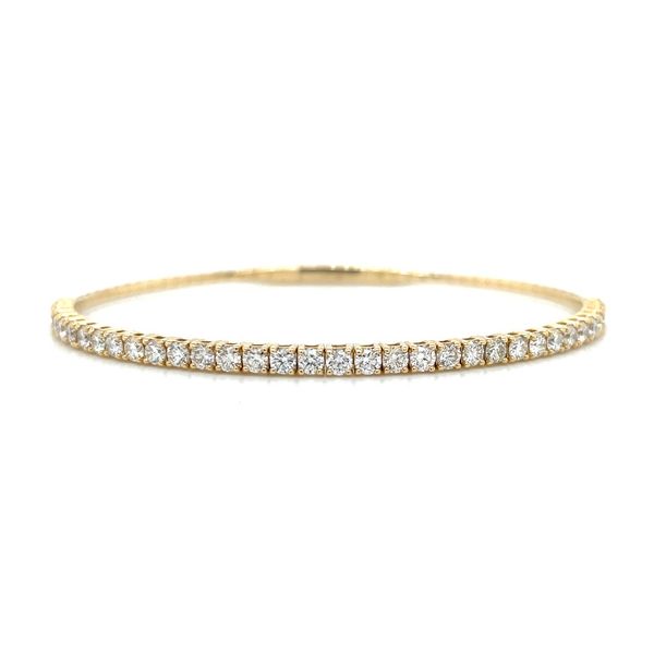 14KY Gold Flexible Halfway Diamond Bangle Bracelet Franzetti Jewelers Austin, TX