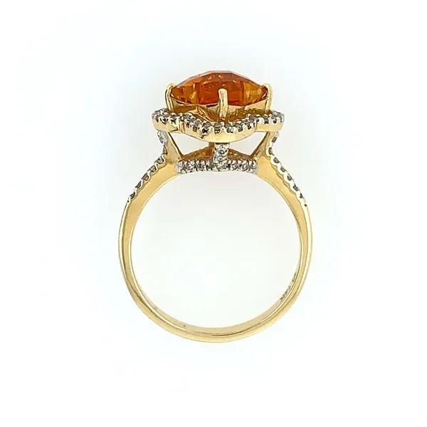 14K Yellow Gold Citrine & Diamond Ring Image 3 Franzetti Jewelers Austin, TX