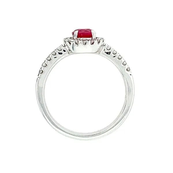 18KW Gold Diamond Halo Ring with Round Ruby Image 3 Franzetti Jewelers Austin, TX