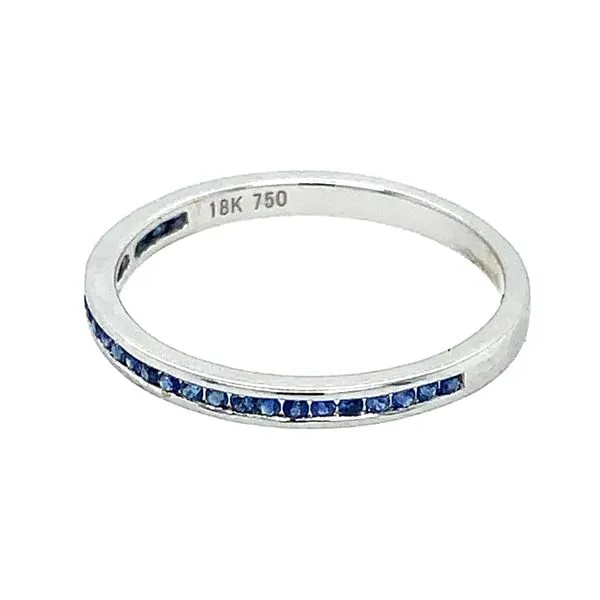 18KW Gold Blue Sapphire Channel Set Halfway Band Franzetti Jewelers Austin, TX