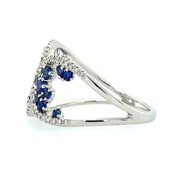 14KW Gold Blue Sapphires with Diamonds Ring Image 3 Franzetti Jewelers Austin, TX