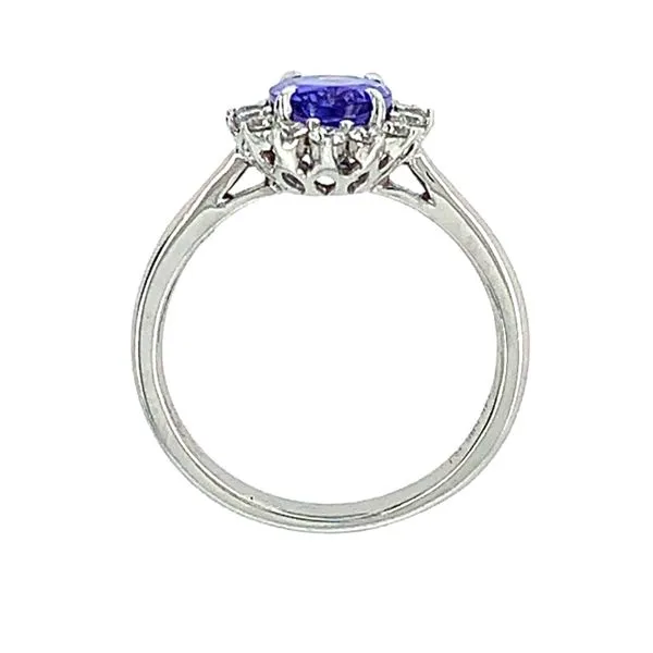 14KW Gold Flower Halo Tanzanite & Diamond Ring Image 3 Franzetti Jewelers Austin, TX
