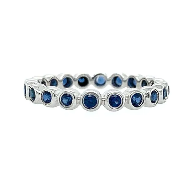 18KW Gold Blue Sapphire Eternity Bezel Set Band 0.56 CTW Franzetti Jewelers Austin, TX