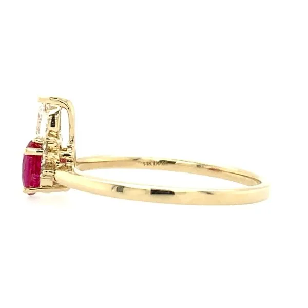 14KY Gold 0.47 Ct Oval Ruby Ring with Diamonds Image 3 Franzetti Jewelers Austin, TX