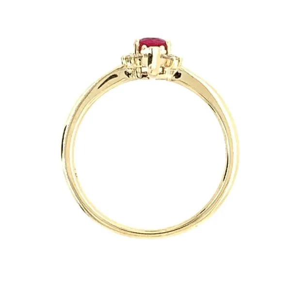 14KY Gold 0.47 Ct Oval Ruby Ring with Diamonds Image 4 Franzetti Jewelers Austin, TX