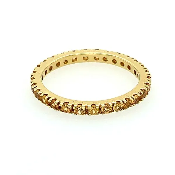 Estate: 14KY Gold 1.5 mm Wide Yellow Sapphire Eternity Band Image 2 Franzetti Jewelers Austin, TX