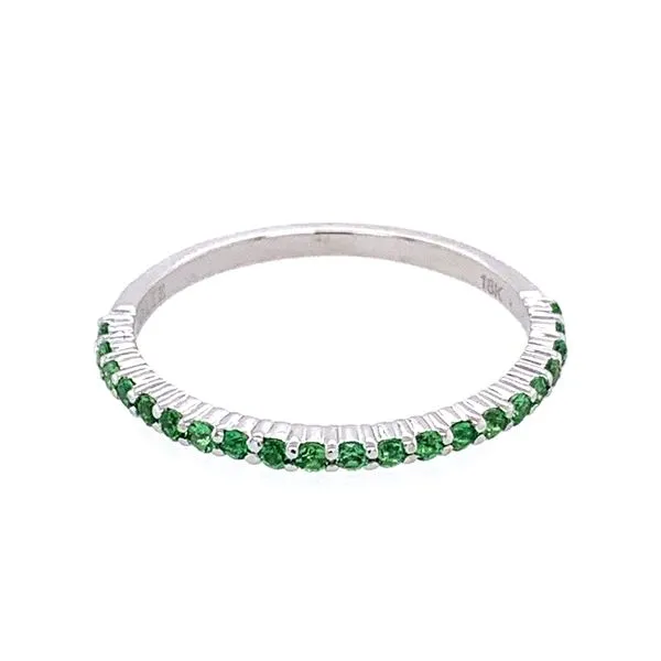 18KW Gold 1.5 mm Wide Tsavorite Garnet Halfway Band Image 2 Franzetti Jewelers Austin, TX