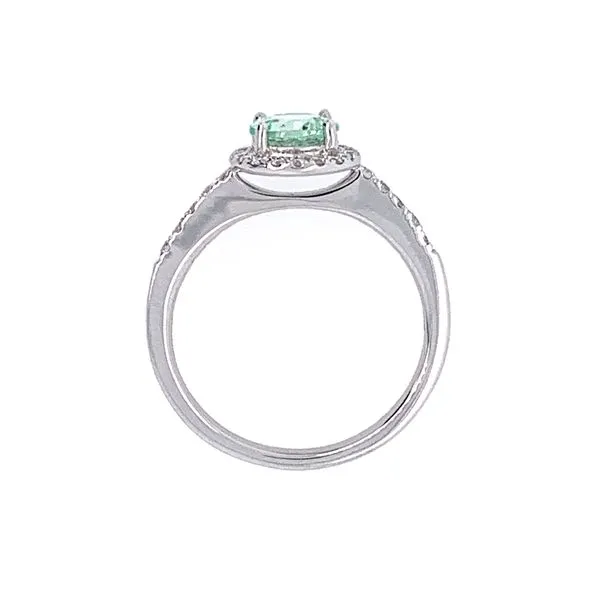 14KW Gold Mint Garnet Ring with Diamonds Image 4 Franzetti Jewelers Austin, TX