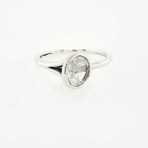 SS Angled Bezel Set Moonstone Ring Franzetti Jewelers Austin, TX