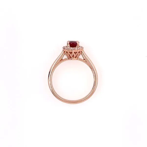 14K Rose Gold 1.02 Ct Oval Ruby Ring with Diamonds Image 5 Franzetti Jewelers Austin, TX
