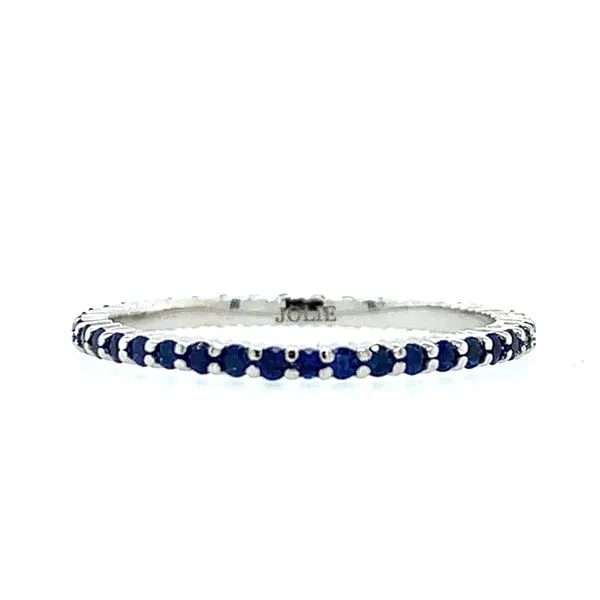 18KW Gold 1.5 mm Wide Blue Sapphire Eternity Band Image 2 Franzetti Jewelers Austin, TX