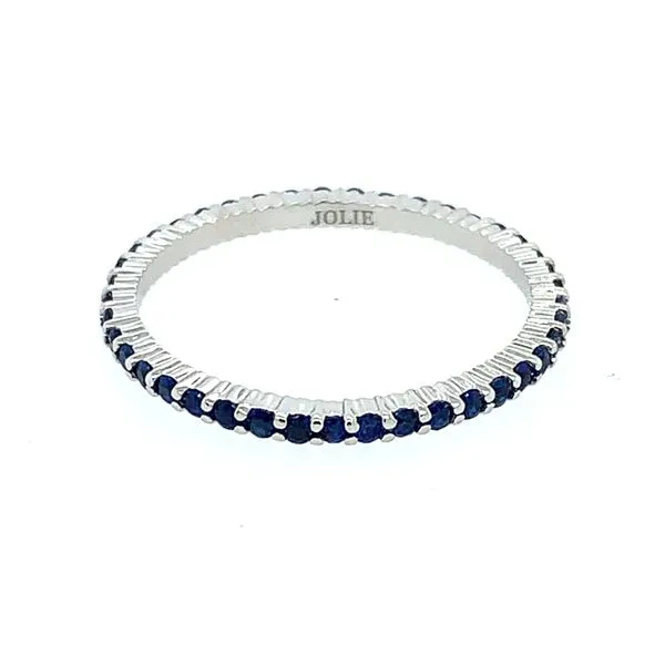 18KW Gold 1.5 mm Wide Blue Sapphire Eternity Band Franzetti Jewelers Austin, TX