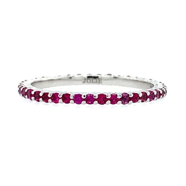 18KW Gold 1.5 mm Wide Ruby Eternity Band Image 2 Franzetti Jewelers Austin, TX
