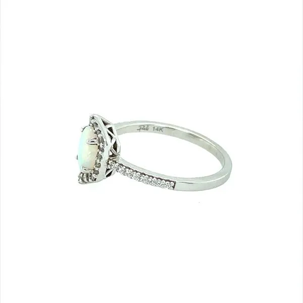 14KW Gold Australian Opal Ring with Diamonds Image 2 Franzetti Jewelers Austin, TX