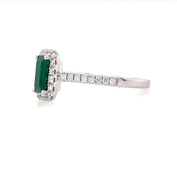 18KW Gold Ring with 0.96 Ct Columbian Emerald & Diamonds - Muzo Image 4 Franzetti Jewelers Austin, TX
